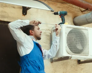 hvac technician doing emergency service